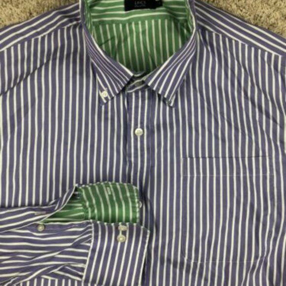 Lincs Men's Long Sleeve Size XL Purple Striped Button Up Shirt Casual Business - Picture 3 of 7